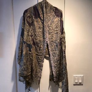 Beaded and Fringed Shawl /Scarf.